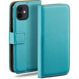 moex Book Case für iPhone 12 Klapphülle mit Kartenfach – Aqua-Cyan moex Book Case für iPhone 12 Klapphülle mit Kartenfach – Aqua-Cyan