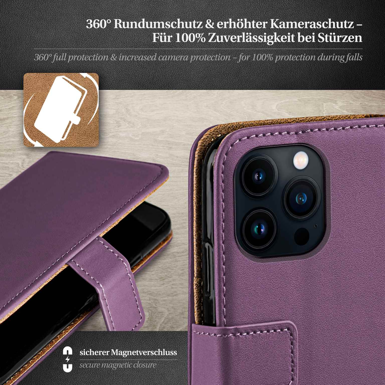 moex Book Case für iPhone 13 Pro Klapphülle mit Kartenfach – Weiteres Produktbild 3 moex Book Case für iPhone 13 Pro Klapphülle mit Kartenfach – Weiteres Produktbild 3