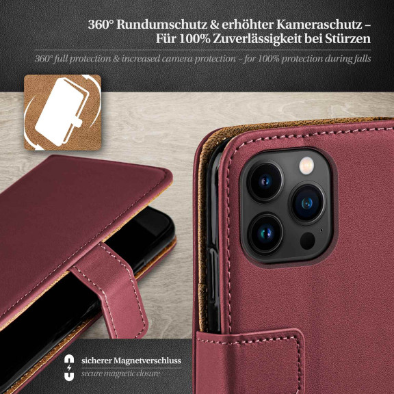 moex Book Case für iPhone 14 Pro Max Klapphülle mit Kartenfach – Weiteres Produktbild 3