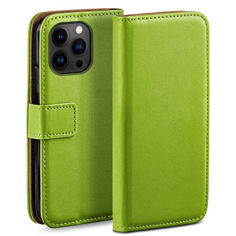 moex moex Book Case für iPhone 14 Pro Max Klapphülle mit Kartenfach – Lime-Green