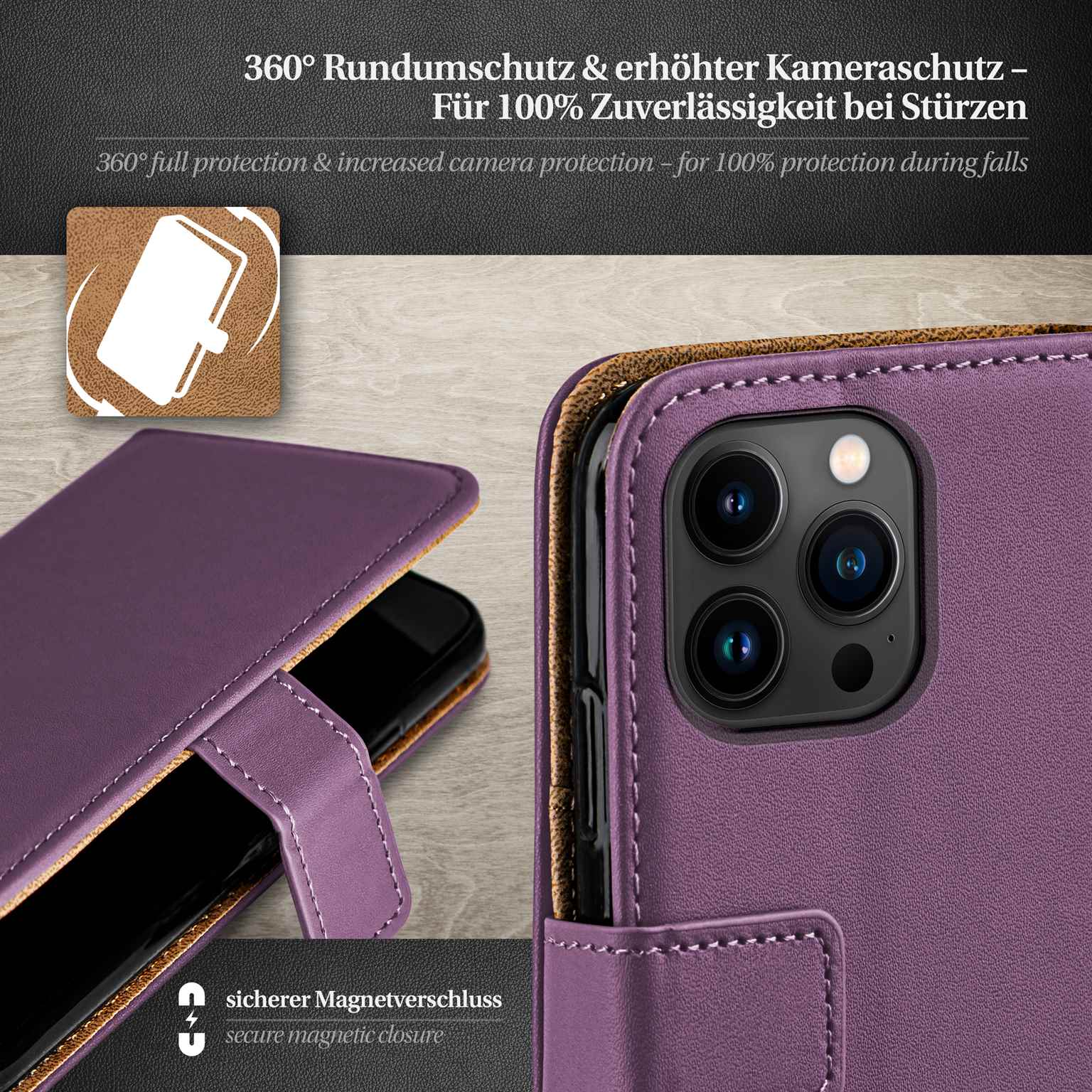 moex Book Case für iPhone 14 Pro Max Klapphülle mit Kartenfach – Weiteres Produktbild 3 moex Book Case für iPhone 14 Pro Max Klapphülle mit Kartenfach – Weiteres Produktbild 3