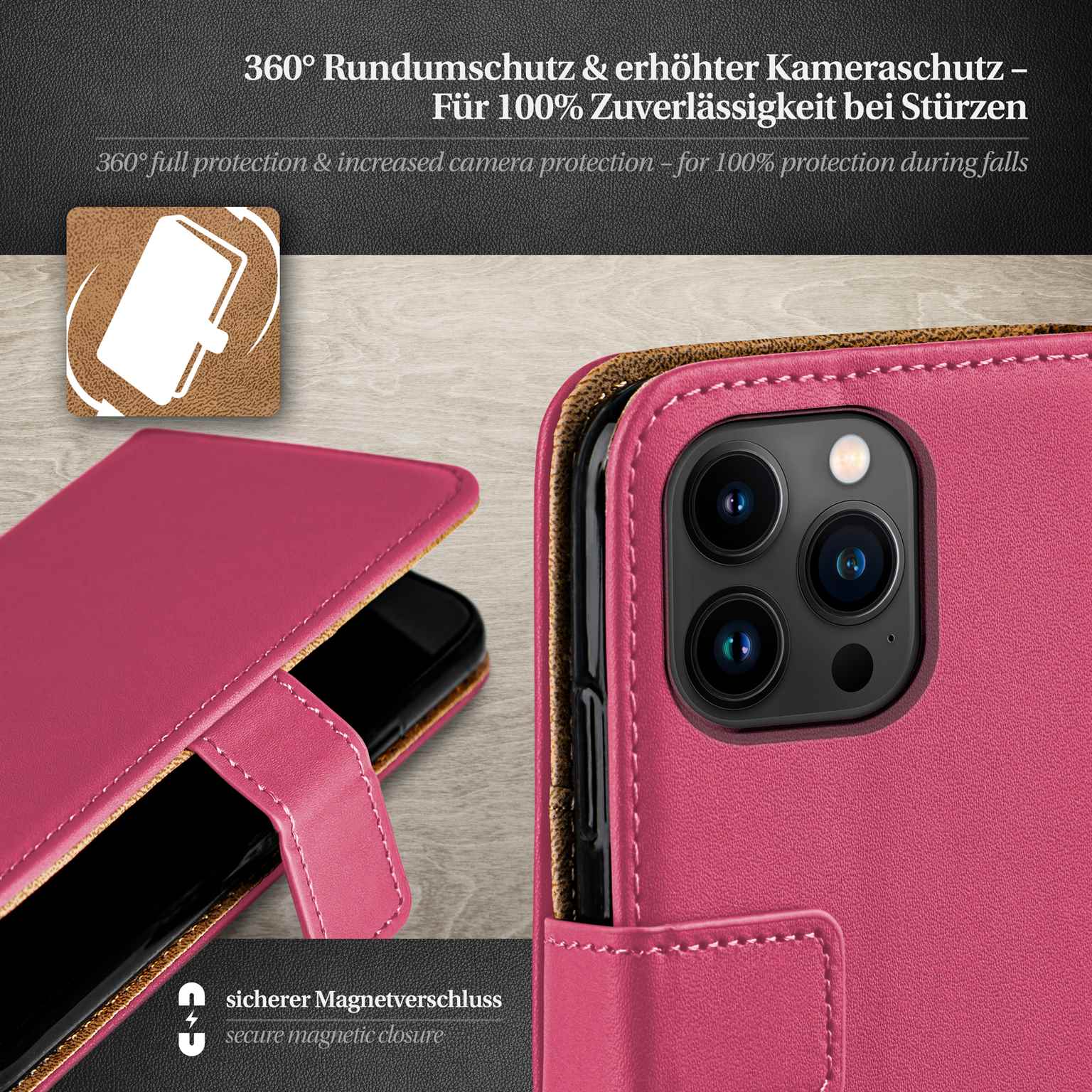 moex Book Case für iPhone 14 Pro Max Klapphülle mit Kartenfach – Weiteres Produktbild 3 moex Book Case für iPhone 14 Pro Max Klapphülle mit Kartenfach – Weiteres Produktbild 3