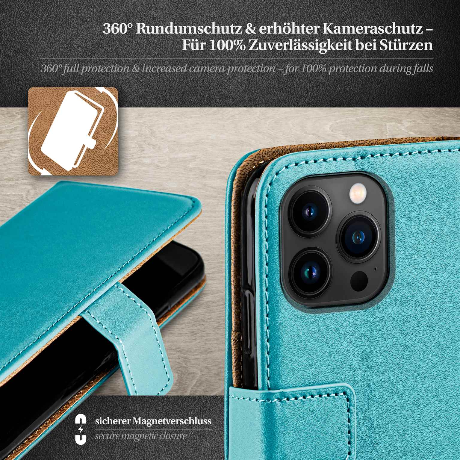 moex Book Case für iPhone 14 Pro Max Klapphülle mit Kartenfach – Weiteres Produktbild 3 moex Book Case für iPhone 14 Pro Max Klapphülle mit Kartenfach – Weiteres Produktbild 3