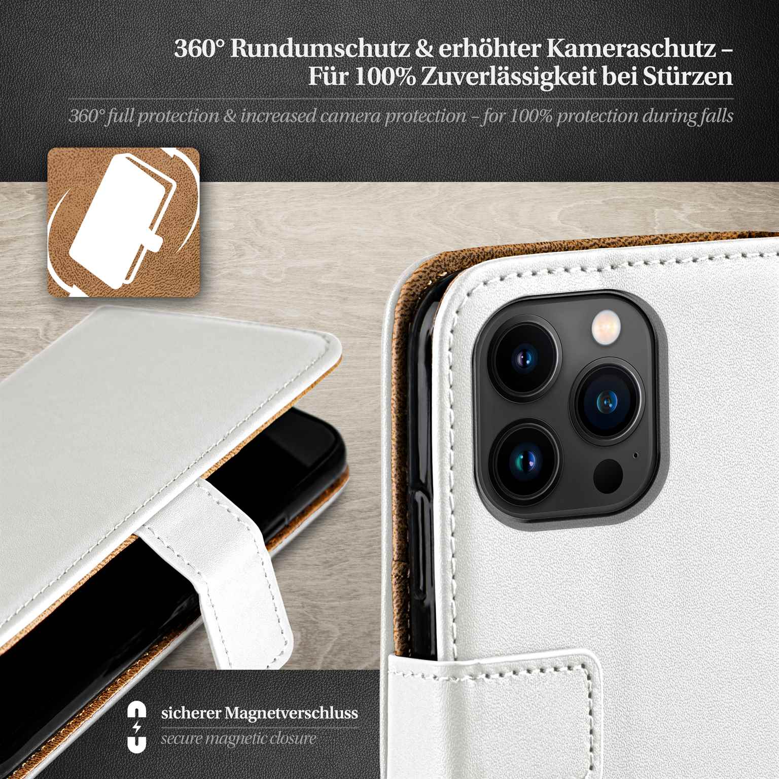 moex Book Case für iPhone 14 Pro Max Klapphülle mit Kartenfach – Weiteres Produktbild 3 moex Book Case für iPhone 14 Pro Max Klapphülle mit Kartenfach – Weiteres Produktbild 3