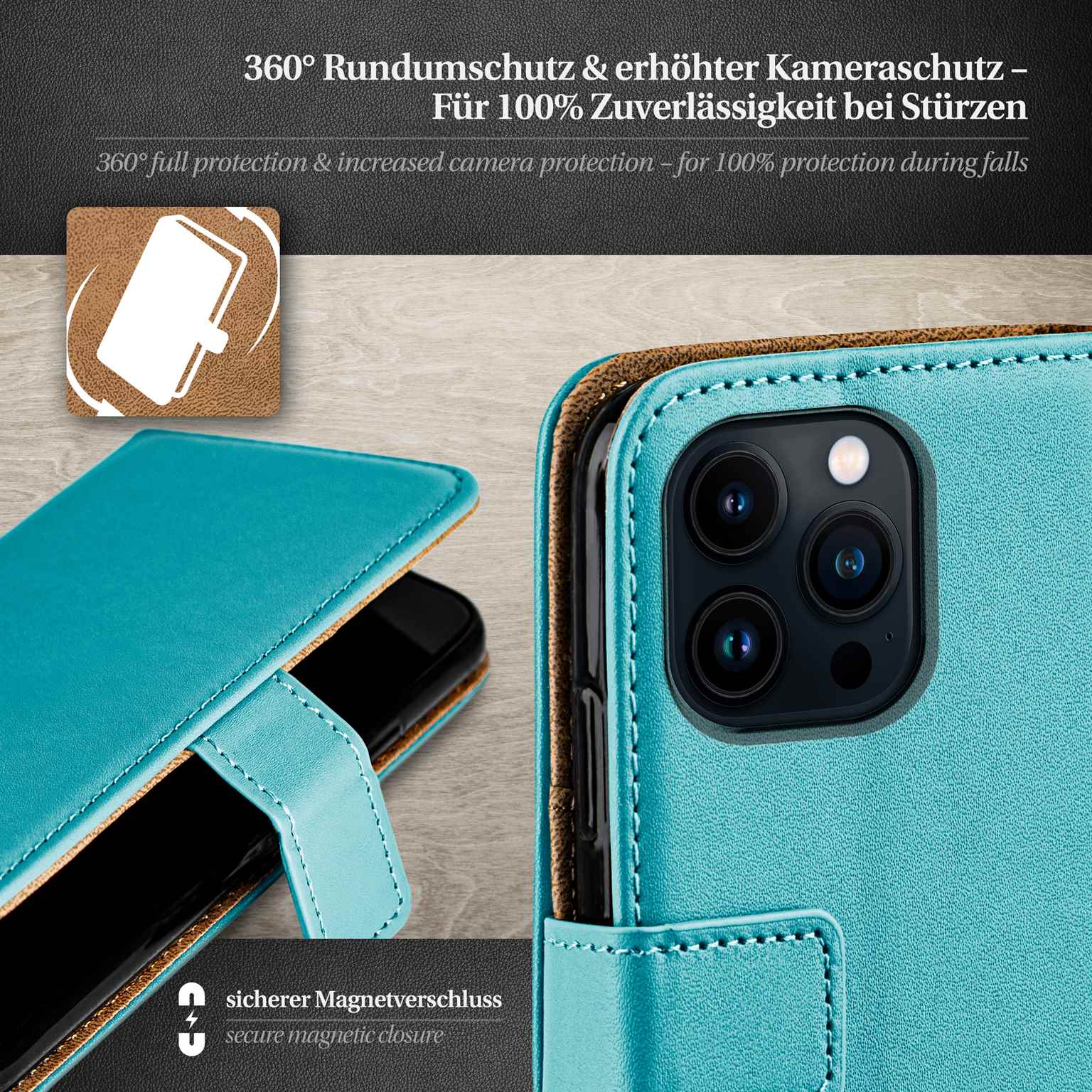 moex Book Case für iPhone 14 Pro Klapphülle mit Kartenfach – Weiteres Produktbild 3 moex Book Case für iPhone 14 Pro Klapphülle mit Kartenfach – Weiteres Produktbild 3