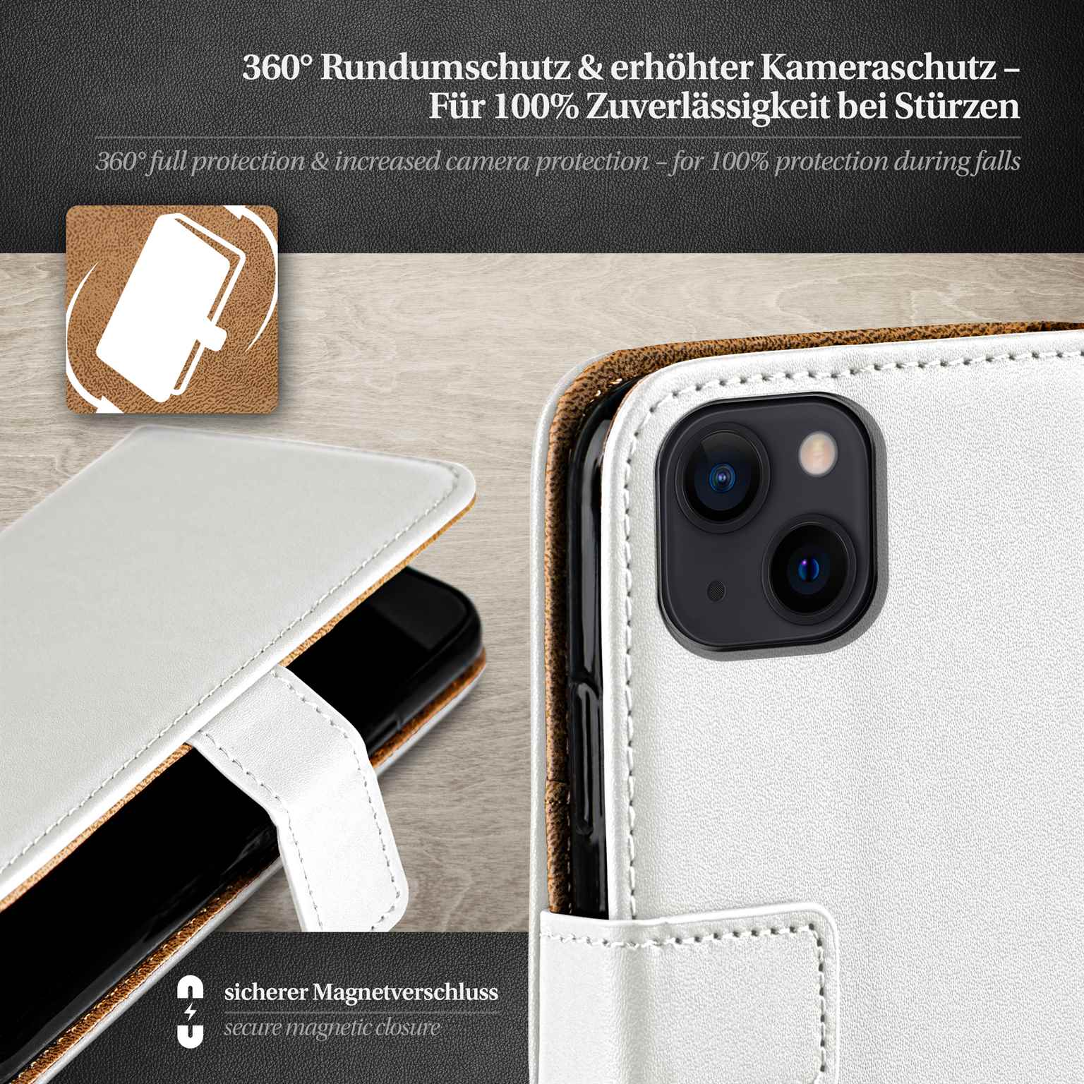 moex Book Case für iPhone 14 Klapphülle mit Kartenfach – Weiteres Produktbild 3 moex Book Case für iPhone 14 Klapphülle mit Kartenfach – Weiteres Produktbild 3