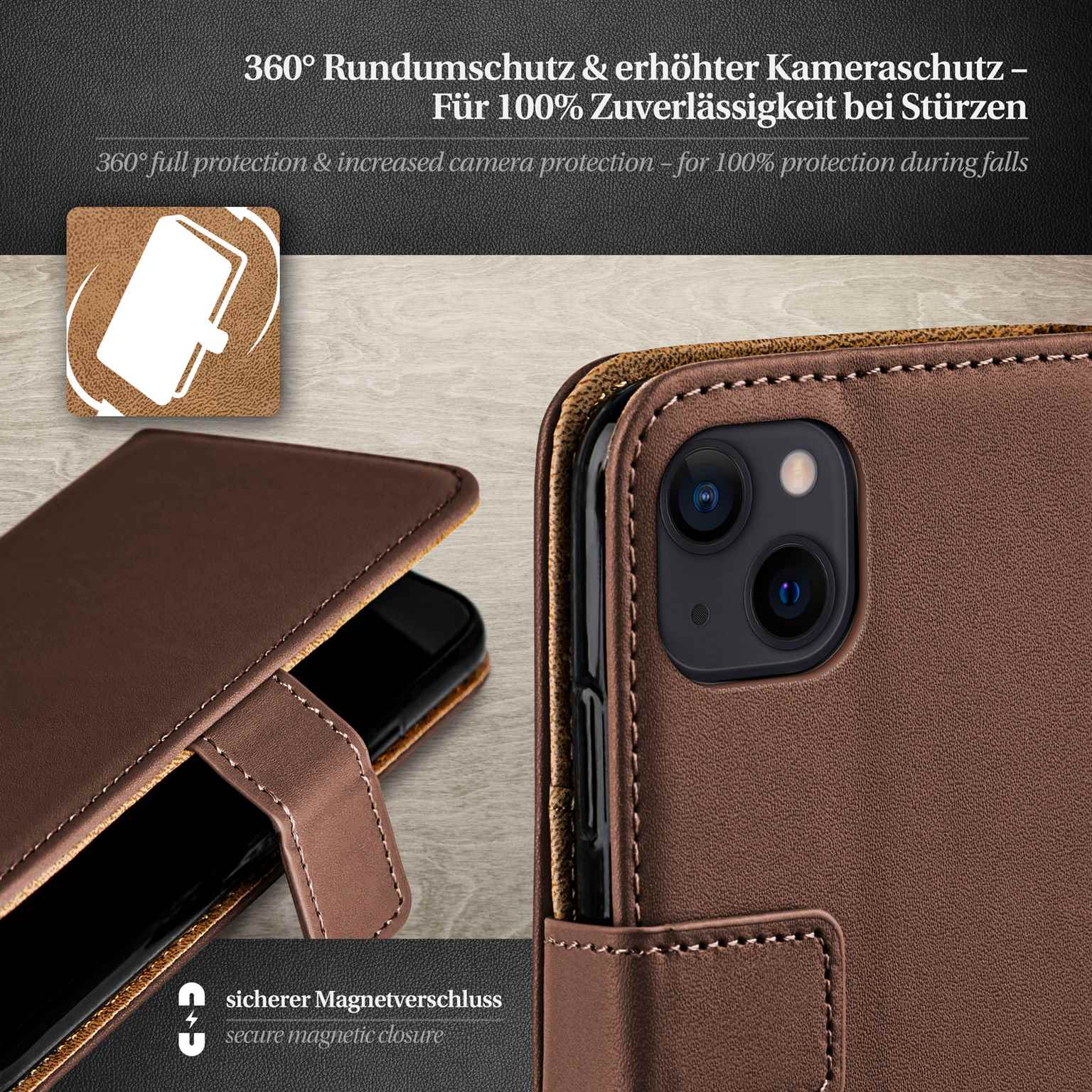 moex Book Case für iPhone 15 Plus Klapphülle mit Kartenfach – Weiteres Produktbild 3 moex Book Case für iPhone 15 Plus Klapphülle mit Kartenfach – Weiteres Produktbild 3