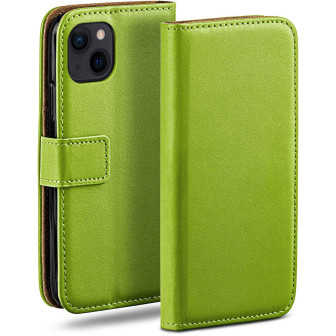 moex moex Book Case für iPhone 15 Plus Klapphülle mit Kartenfach – Lime-Green