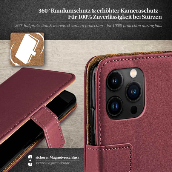 moex Book Case für iPhone 15 Pro Klapphülle mit Kartenfach – Weiteres Produktbild 3