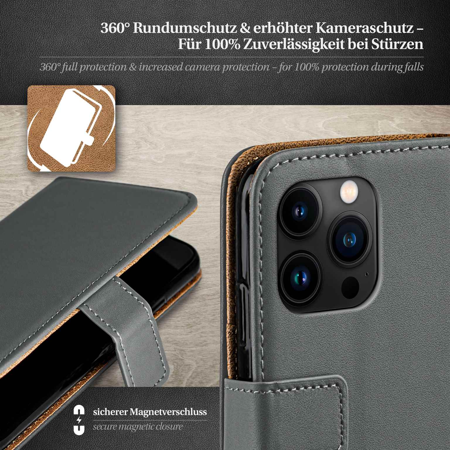 moex Book Case für iPhone 15 Pro Klapphülle mit Kartenfach – Weiteres Produktbild 3 moex Book Case für iPhone 15 Pro Klapphülle mit Kartenfach – Weiteres Produktbild 3