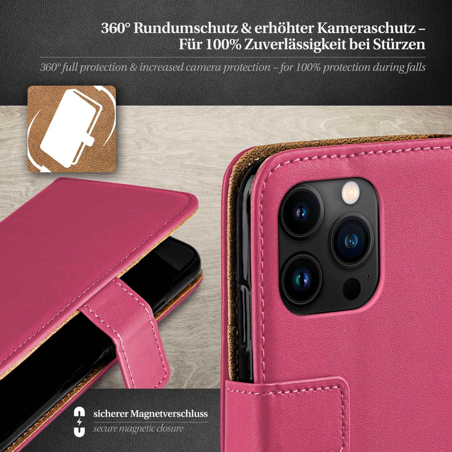 moex Book Case für iPhone 15 Pro Klapphülle mit Kartenfach – Weiteres Produktbild 3 moex Book Case für iPhone 15 Pro Klapphülle mit Kartenfach – Weiteres Produktbild 3