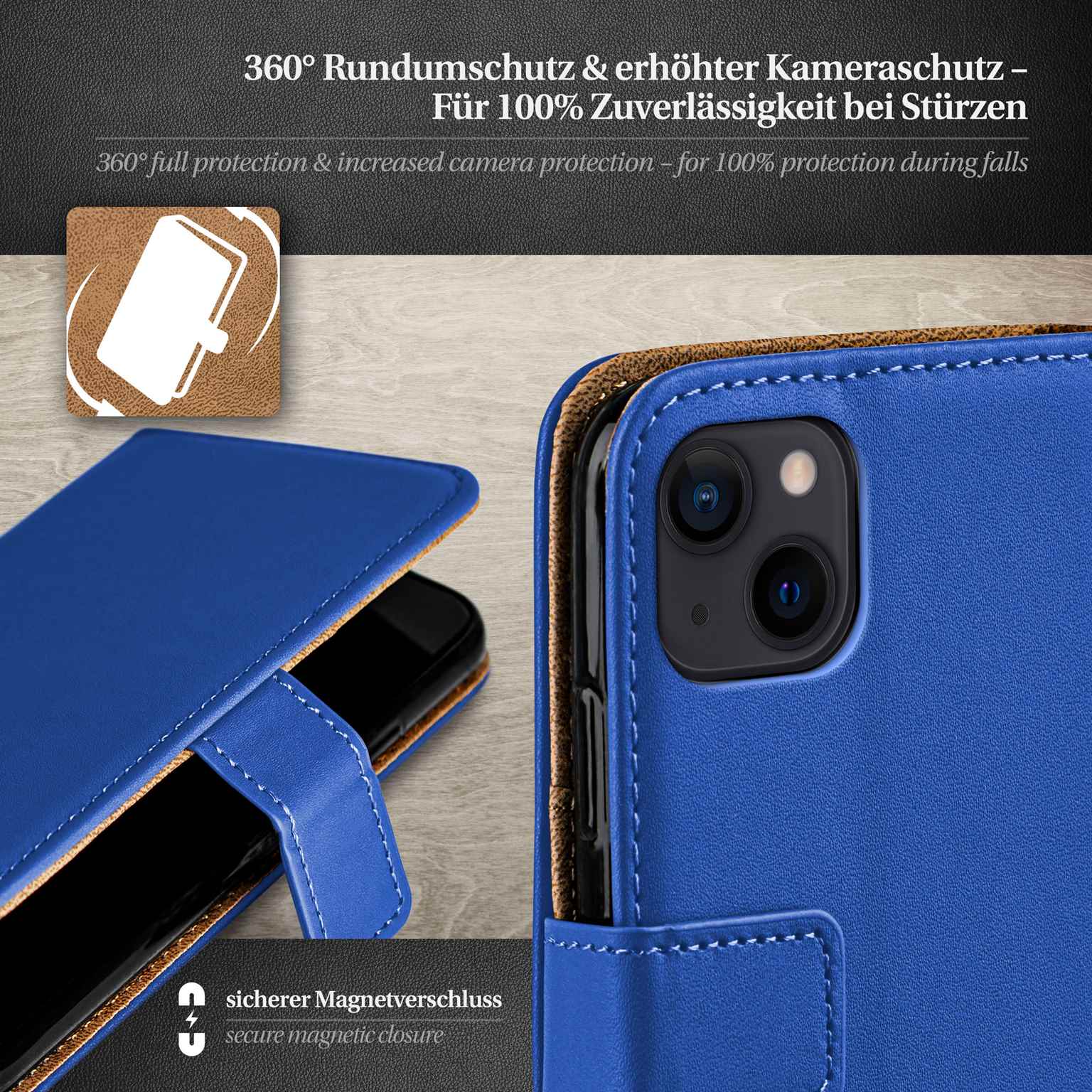 moex Book Case für iPhone 15 Klapphülle mit Kartenfach – Weiteres Produktbild 3