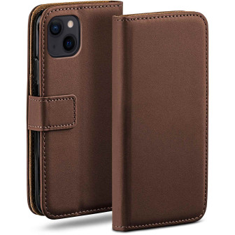 moex moex Book Case für iPhone 15 Klapphülle mit Kartenfach – Oxide-Brown