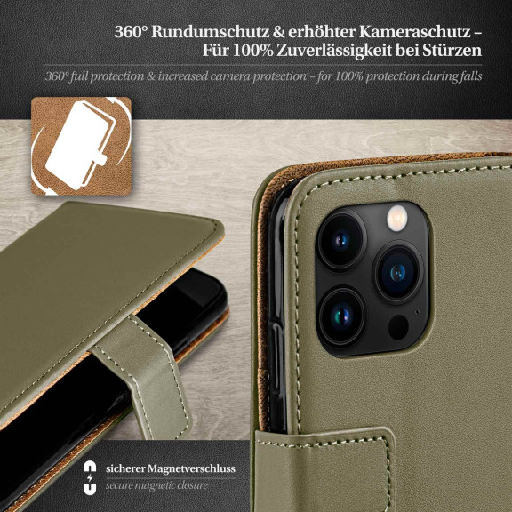 moex Book Case für iPhone 16 Pro Klapphülle mit Kartenfach – Weiteres Produktbild 3