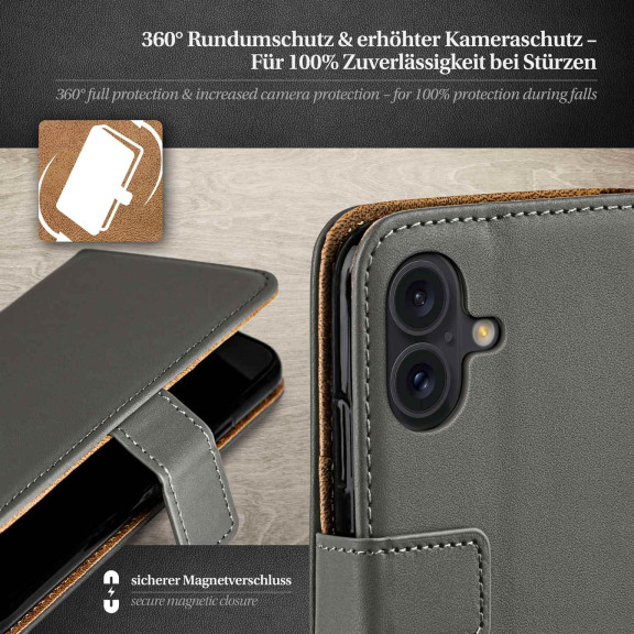 moex Book Case für iPhone 16 Klapphülle mit Kartenfach – Weiteres Produktbild 3