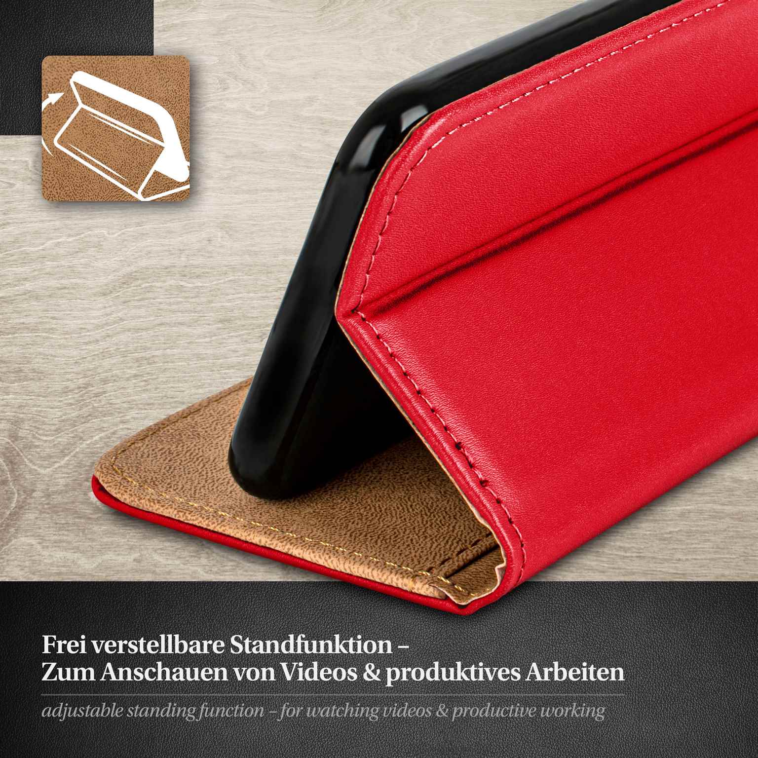 moex Book Case für iPhone 16 Klapphülle mit Kartenfach – Weiteres Produktbild 2