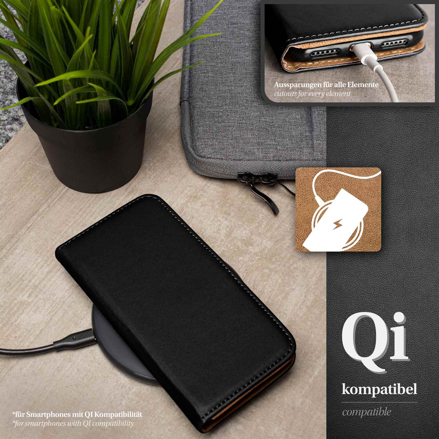 moex Book Case für iPhone 16 Klapphülle mit Kartenfach – Weiteres Produktbild 6