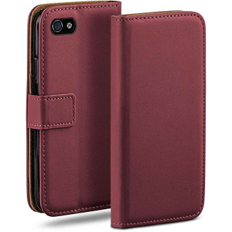 moex Book Case für iPhone 4 Klapphülle mit Kartenfach – Maroon-Red moex Book Case für iPhone 4 Klapphülle mit Kartenfach – Maroon-Red