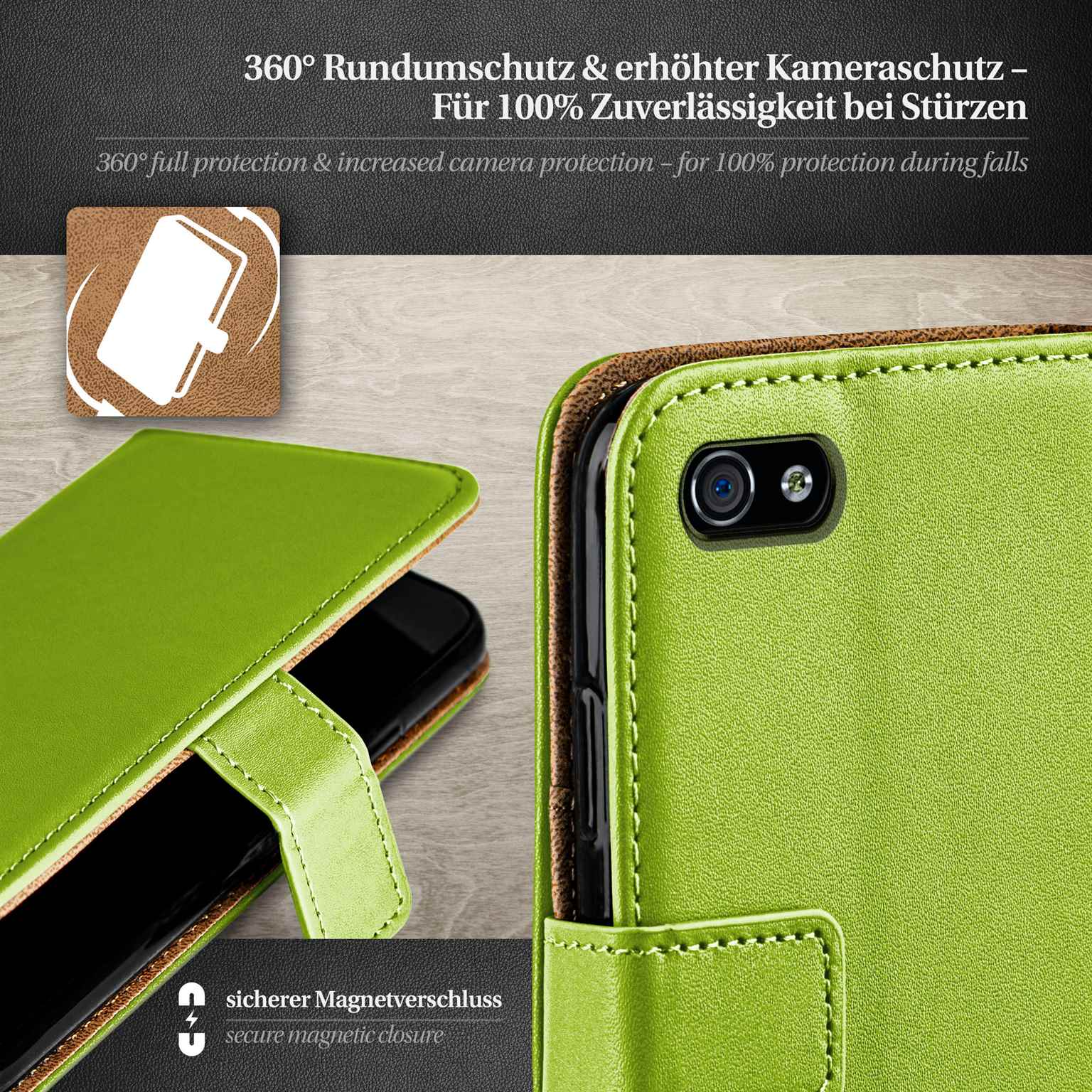 moex Book Case für iPhone 4 Klapphülle mit Kartenfach – Weiteres Produktbild 2