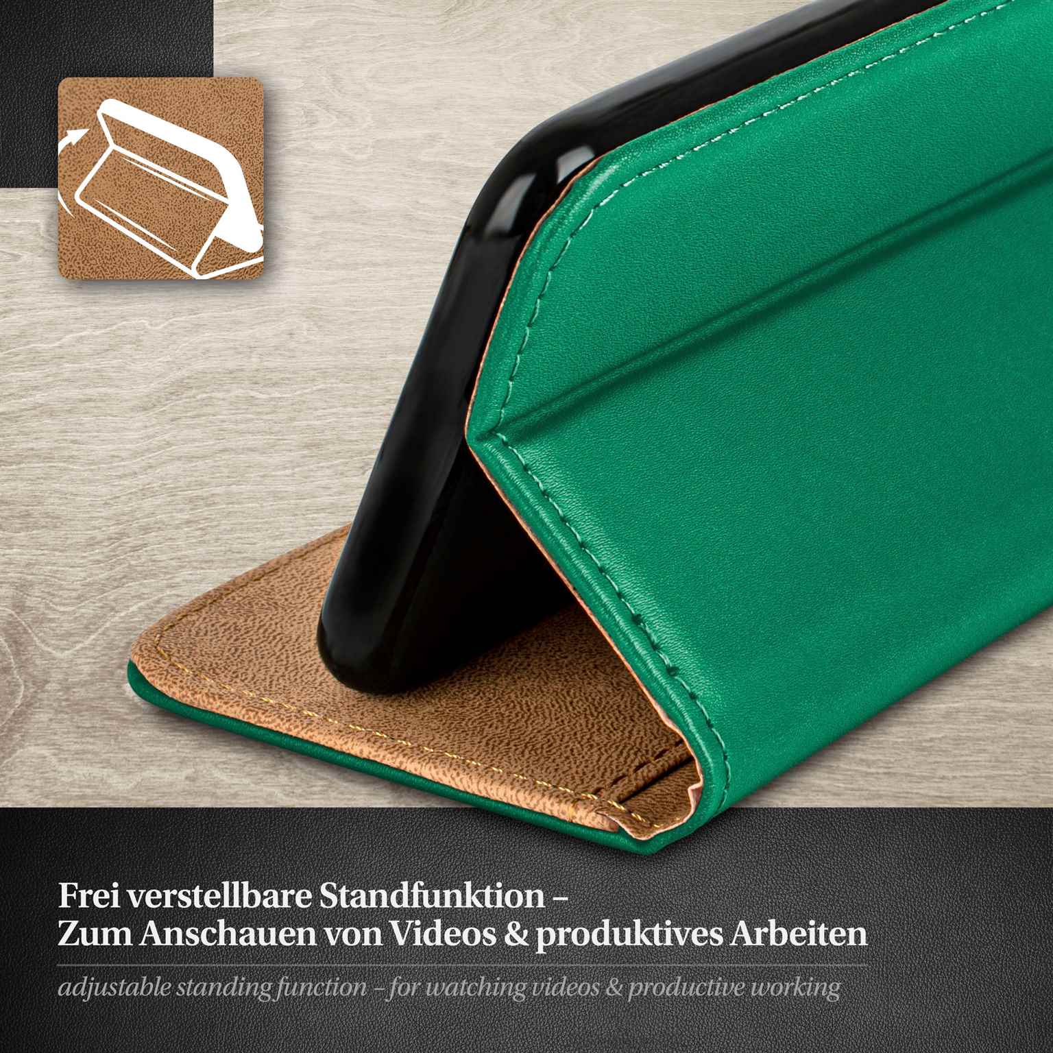 moex Book Case für iPhone 5 Klapphülle mit Kartenfach – Weiteres Produktbild 1