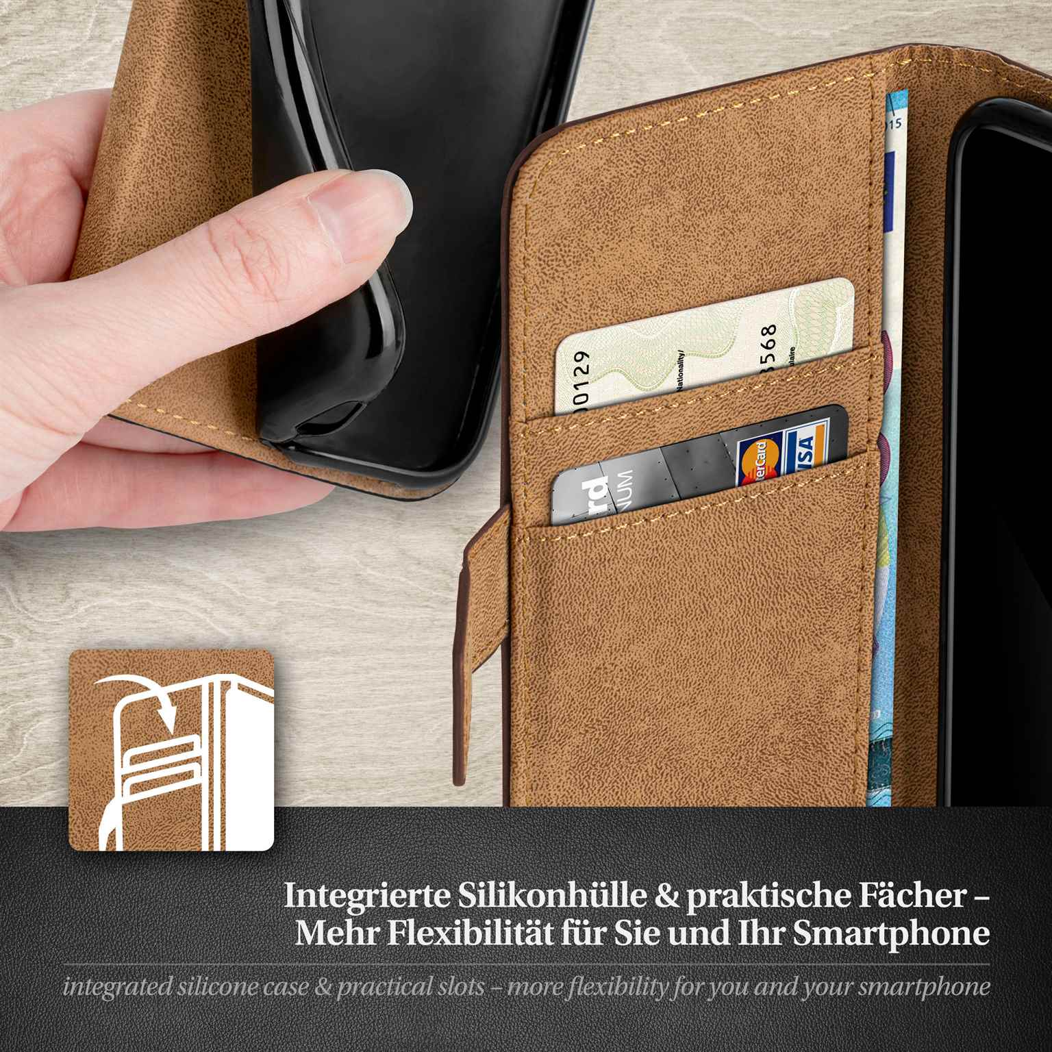 moex Book Case für iPhone 5c Klapphülle mit Kartenfach – Weiteres Produktbild 4 moex Book Case für iPhone 5c Klapphülle mit Kartenfach – Weiteres Produktbild 4