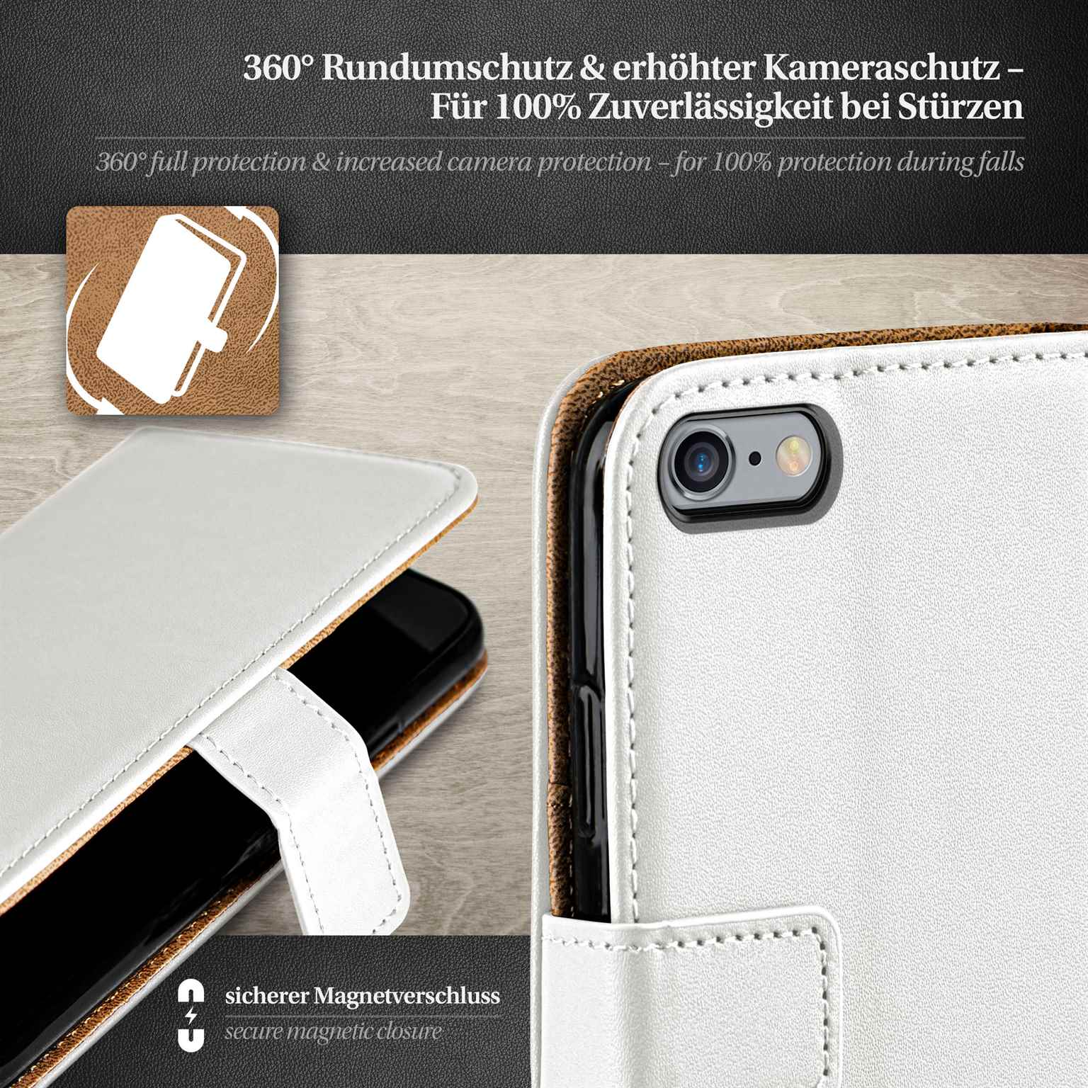 moex Book Case für iPhone 6 Plus Klapphülle mit Kartenfach – Weiteres Produktbild 3