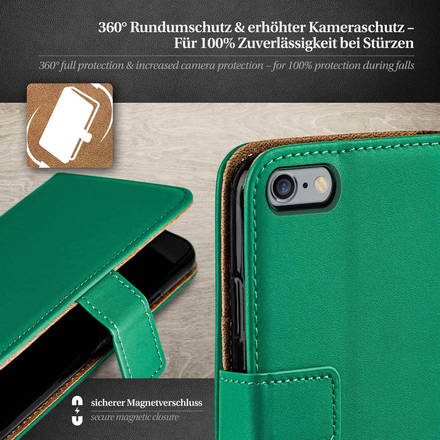 moex Book Case für iPhone 6 Klapphülle mit Kartenfach – Weiteres Produktbild 2