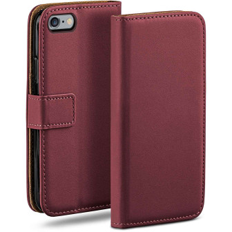 moex moex Book Case für iPhone 6 Klapphülle mit Kartenfach – Maroon-Red