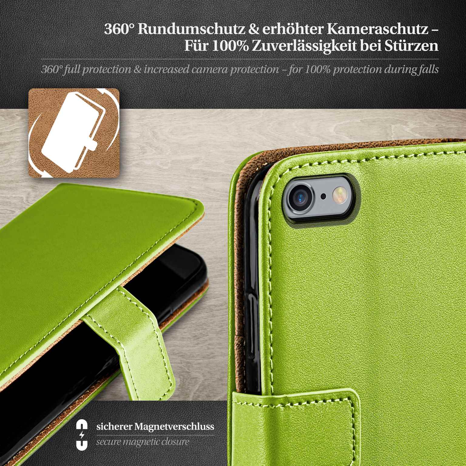moex Book Case für iPhone 6 Klapphülle mit Kartenfach – Weiteres Produktbild 2