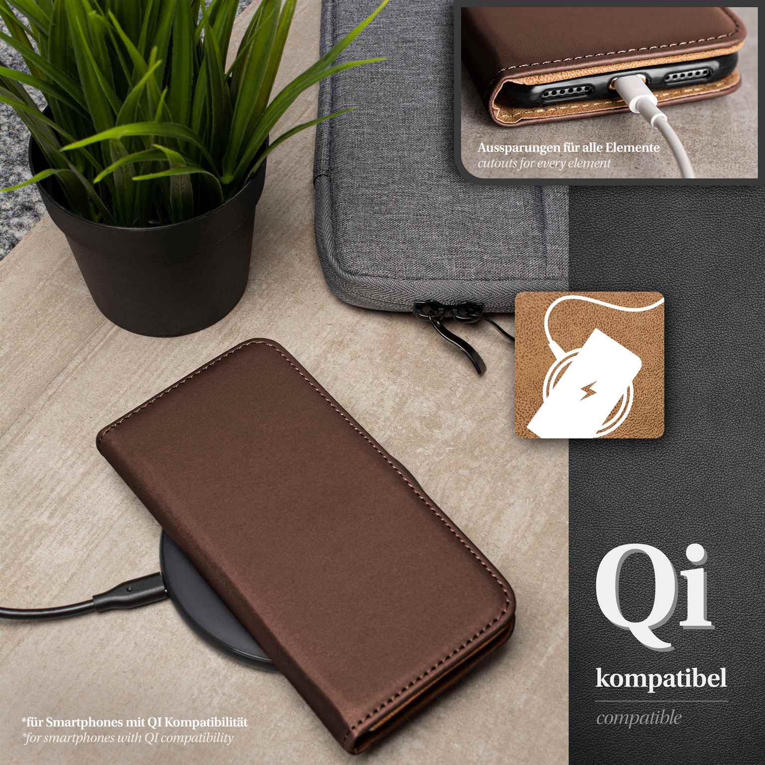 moex Book Case für iPhone SE (2016) Klapphülle mit Kartenfach – Weiteres Produktbild 5