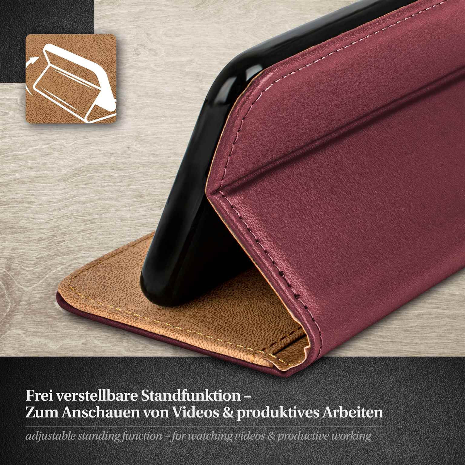 moex Book Case für iPhone SE (2016) Klapphülle mit Kartenfach – Weiteres Produktbild 1