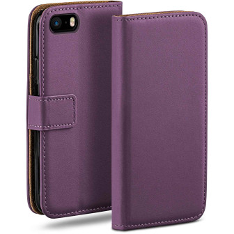 moex moex Book Case für iPhone SE (2016) Klapphülle mit Kartenfach – Indigo-Violet