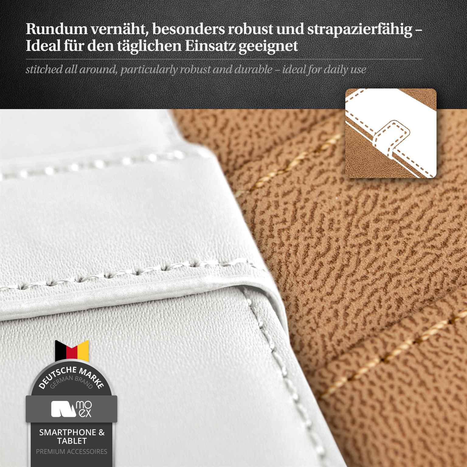 moex Book Case für iPhone SE (2016) Klapphülle mit Kartenfach – Weiteres Produktbild 4