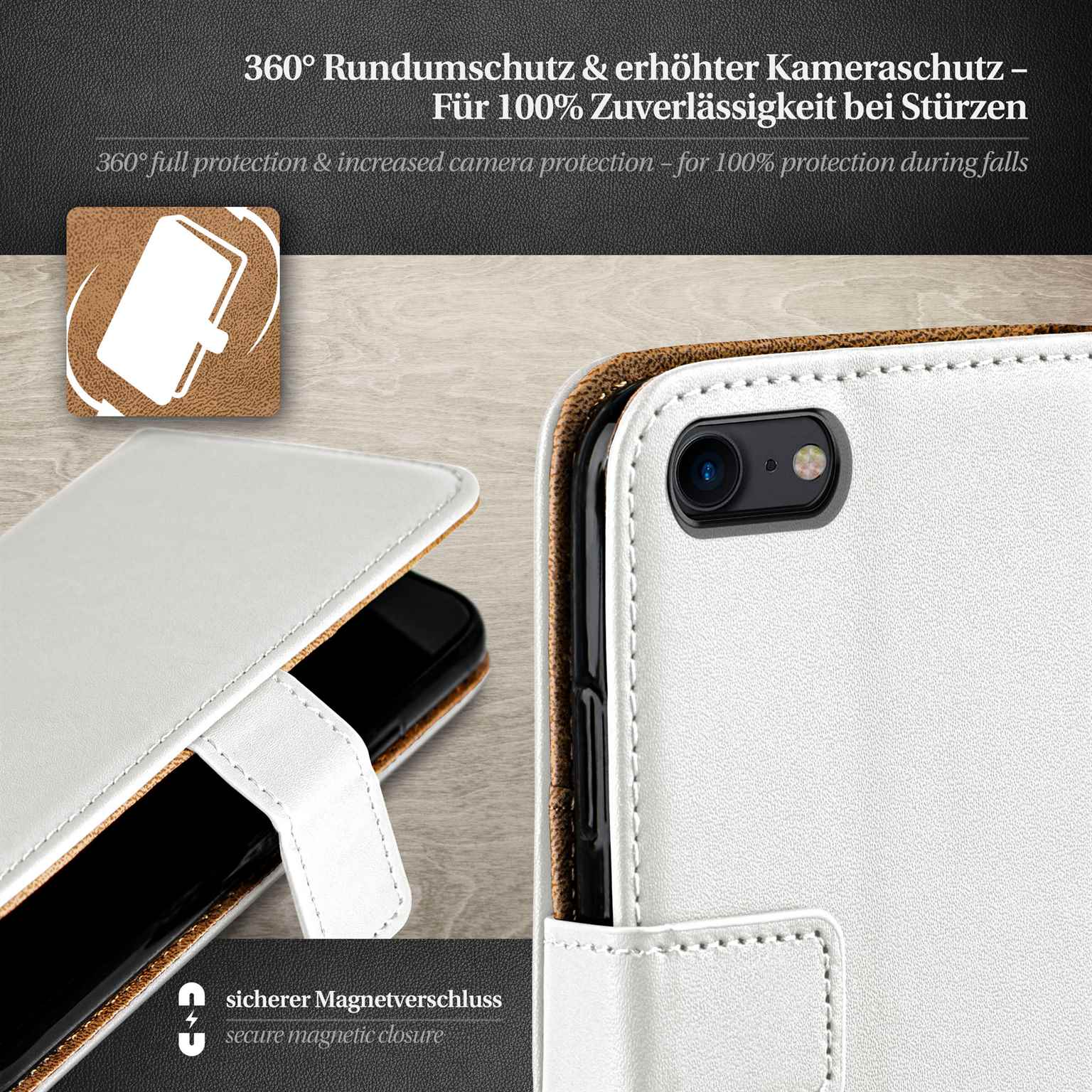 moex Book Case für iPhone SE (2020) Klapphülle mit Kartenfach – Weiteres Produktbild 3 moex Book Case für iPhone SE (2020) Klapphülle mit Kartenfach – Weiteres Produktbild 3