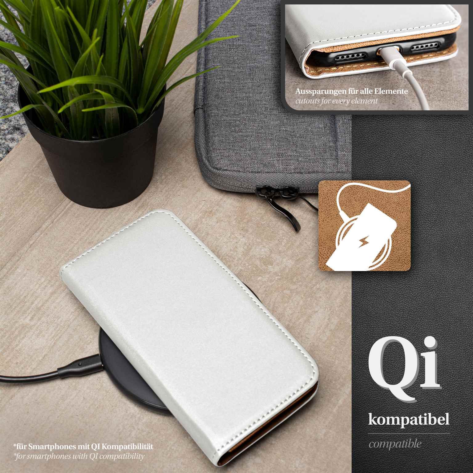 moex Book Case für iPhone SE (2020) Klapphülle mit Kartenfach – Weiteres Produktbild 6