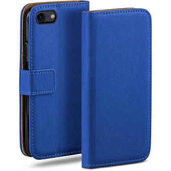 moex moex Book Case für iPhone SE (2022) Klapphülle mit Kartenfach – Royal-Blue