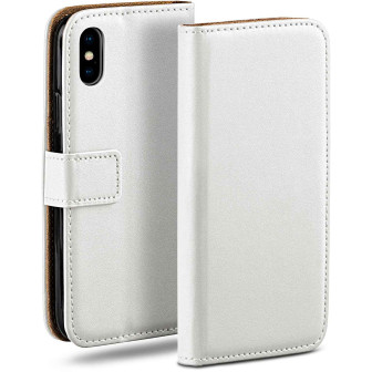 moex Book Case für iPhone X Klapphülle mit Kartenfach – Pearl-White moex Book Case für iPhone X Klapphülle mit Kartenfach – Pearl-White