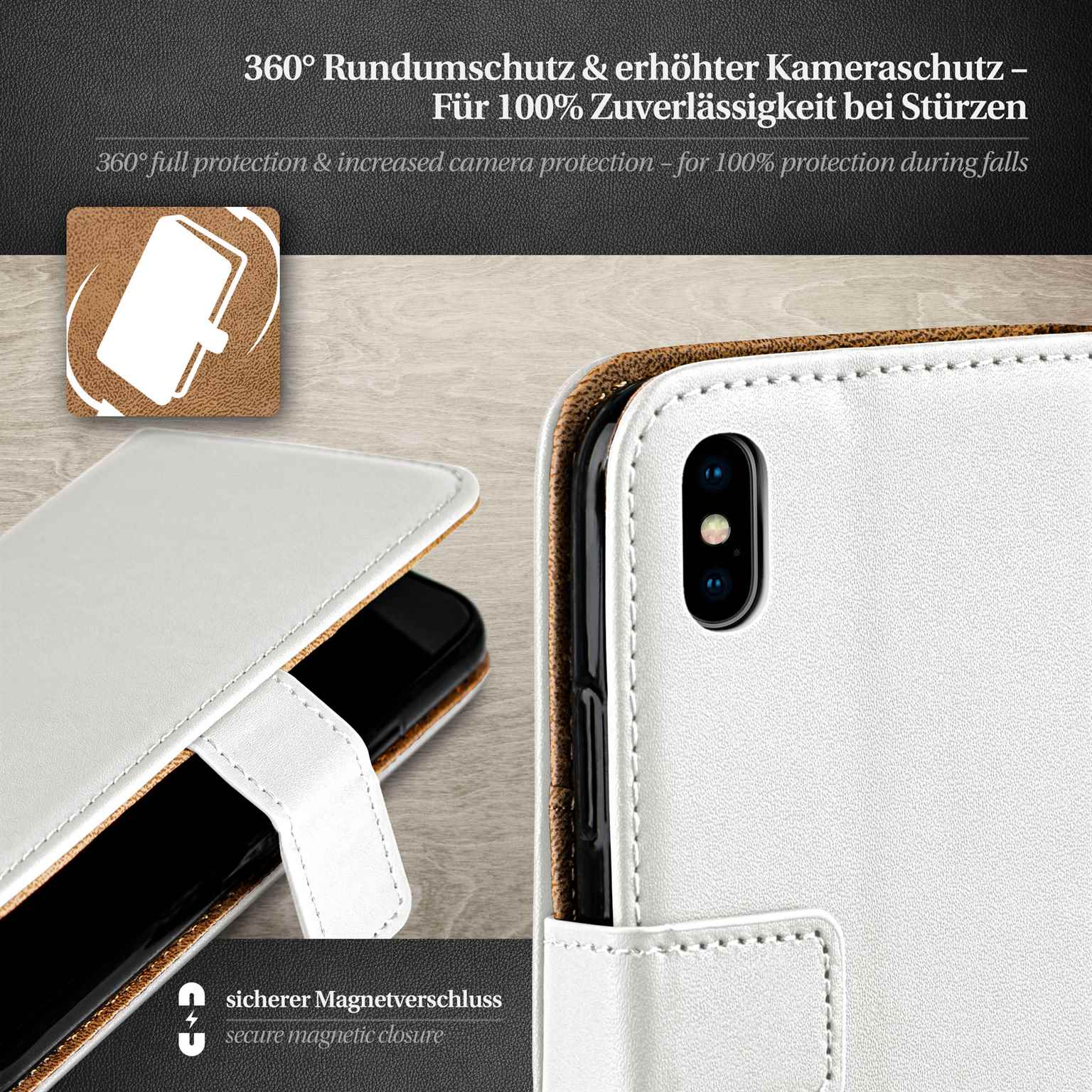 moex Book Case für iPhone XS Max Klapphülle mit Kartenfach – Weiteres Produktbild 3 moex Book Case für iPhone XS Max Klapphülle mit Kartenfach – Weiteres Produktbild 3