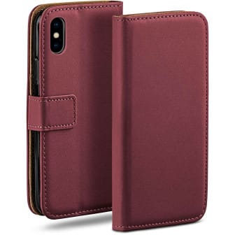 moex Book Case für iPhone XS Klapphülle mit Kartenfach – Maroon-Red moex Book Case für iPhone XS Klapphülle mit Kartenfach – Maroon-Red