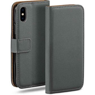 moex Book Case für iPhone XS Klapphülle mit Kartenfach – Anthracite-Gray moex Book Case für iPhone XS Klapphülle mit Kartenfach – Anthracite-Gray