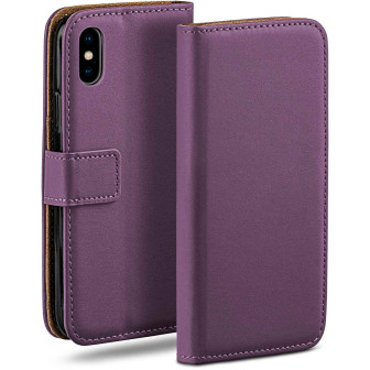 moex moex Book Case für iPhone XS Klapphülle mit Kartenfach – Indigo-Violet