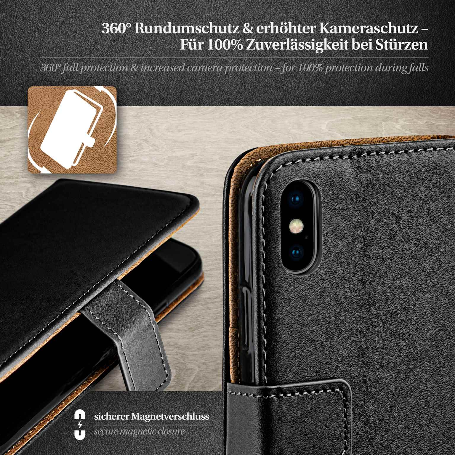moex Book Case für iPhone XS Klapphülle mit Kartenfach – Weiteres Produktbild 3 moex Book Case für iPhone XS Klapphülle mit Kartenfach – Weiteres Produktbild 3