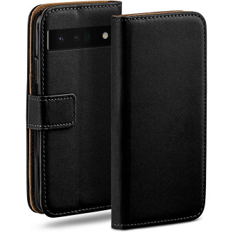 moex Book Case für Google Pixel 6 Pro Klapphülle mit Kartenfach – Deep-Black