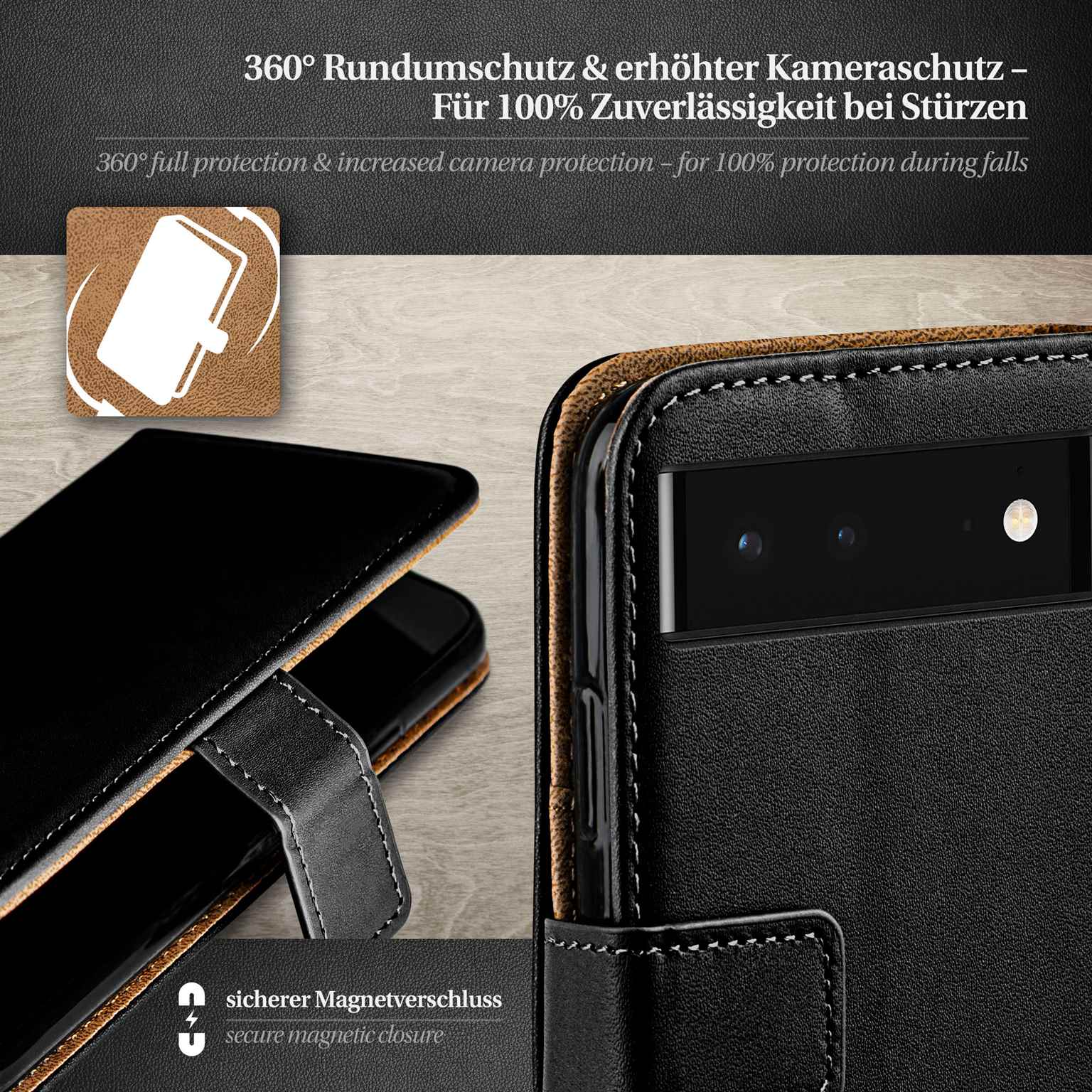 moex Book Case für Google Pixel 6 Klapphülle mit Kartenfach – Weiteres Produktbild 3