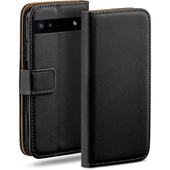 moex moex Book Case für Google Pixel 6a Klapphülle mit Kartenfach – Deep-Black