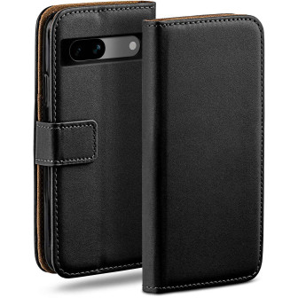 moex Book Case für Google Pixel 7a Klapphülle mit Kartenfach – Deep-Black