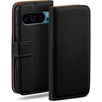 moex moex Book Case für Google Pixel 9 Pro Klapphülle mit Kartenfach – Tiefschwarz