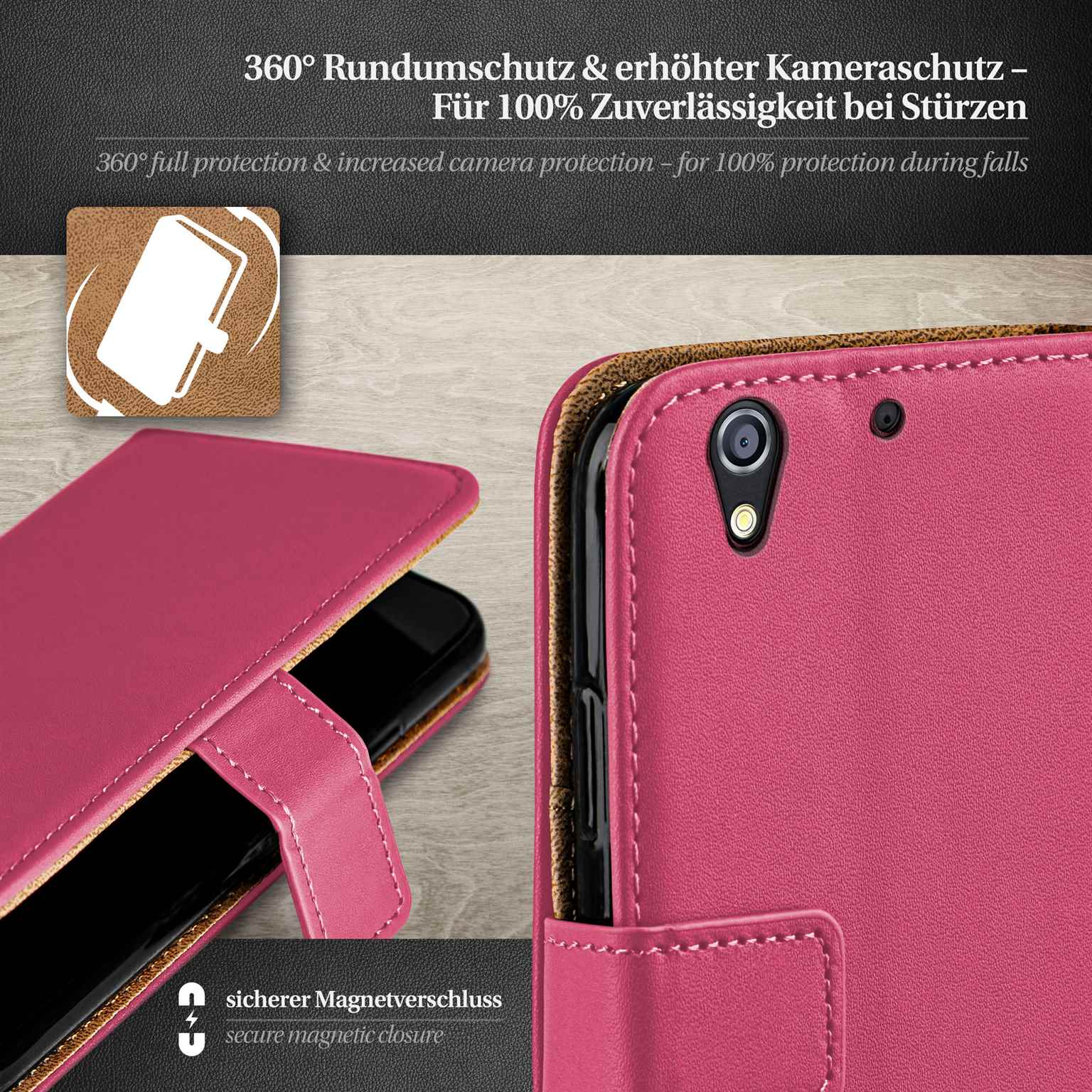 moex Book Case für HTC Desire 626G Klapphülle mit Kartenfach – Weiteres Produktbild 3 moex Book Case für HTC Desire 626G Klapphülle mit Kartenfach – Weiteres Produktbild 3