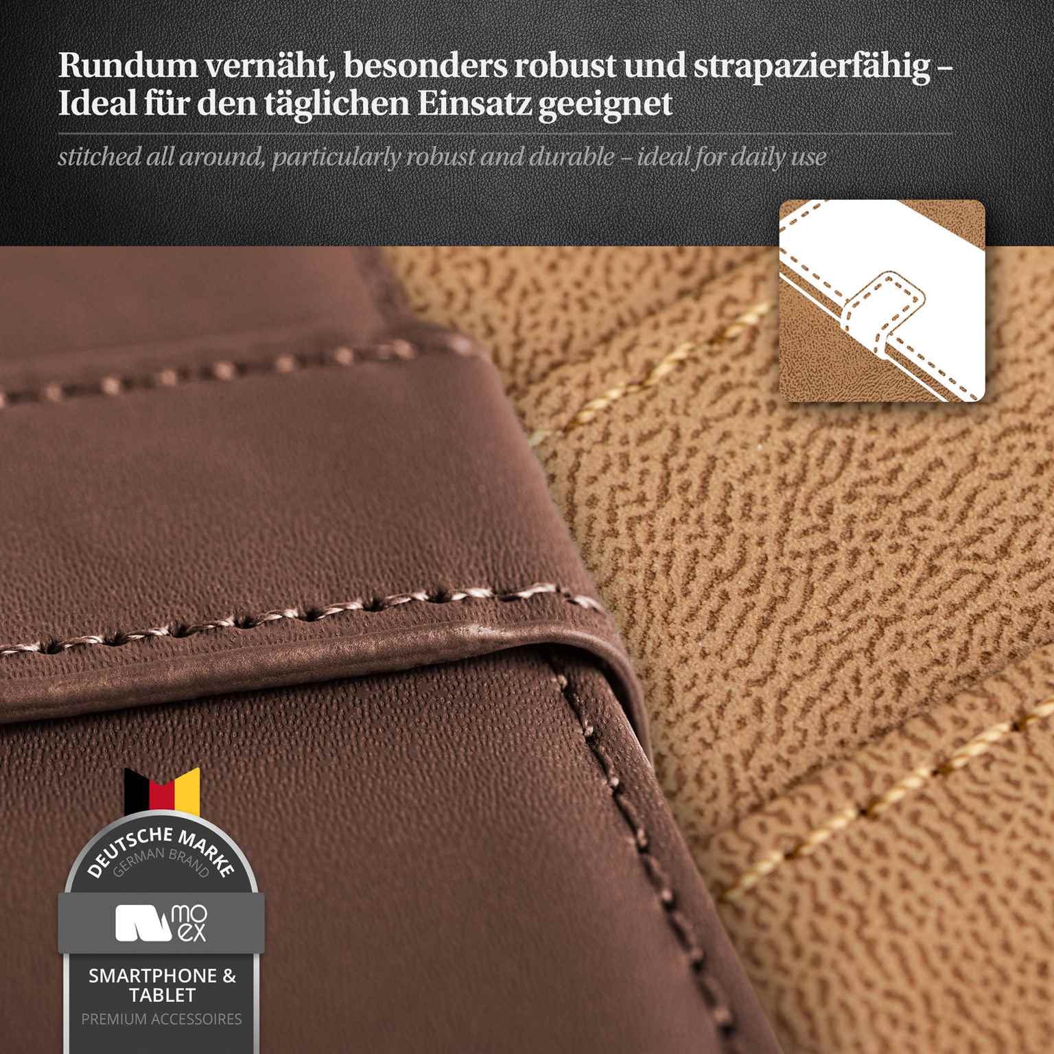 moex Book Case für HTC One M8s Klapphülle mit Kartenfach – Weiteres Produktbild 4