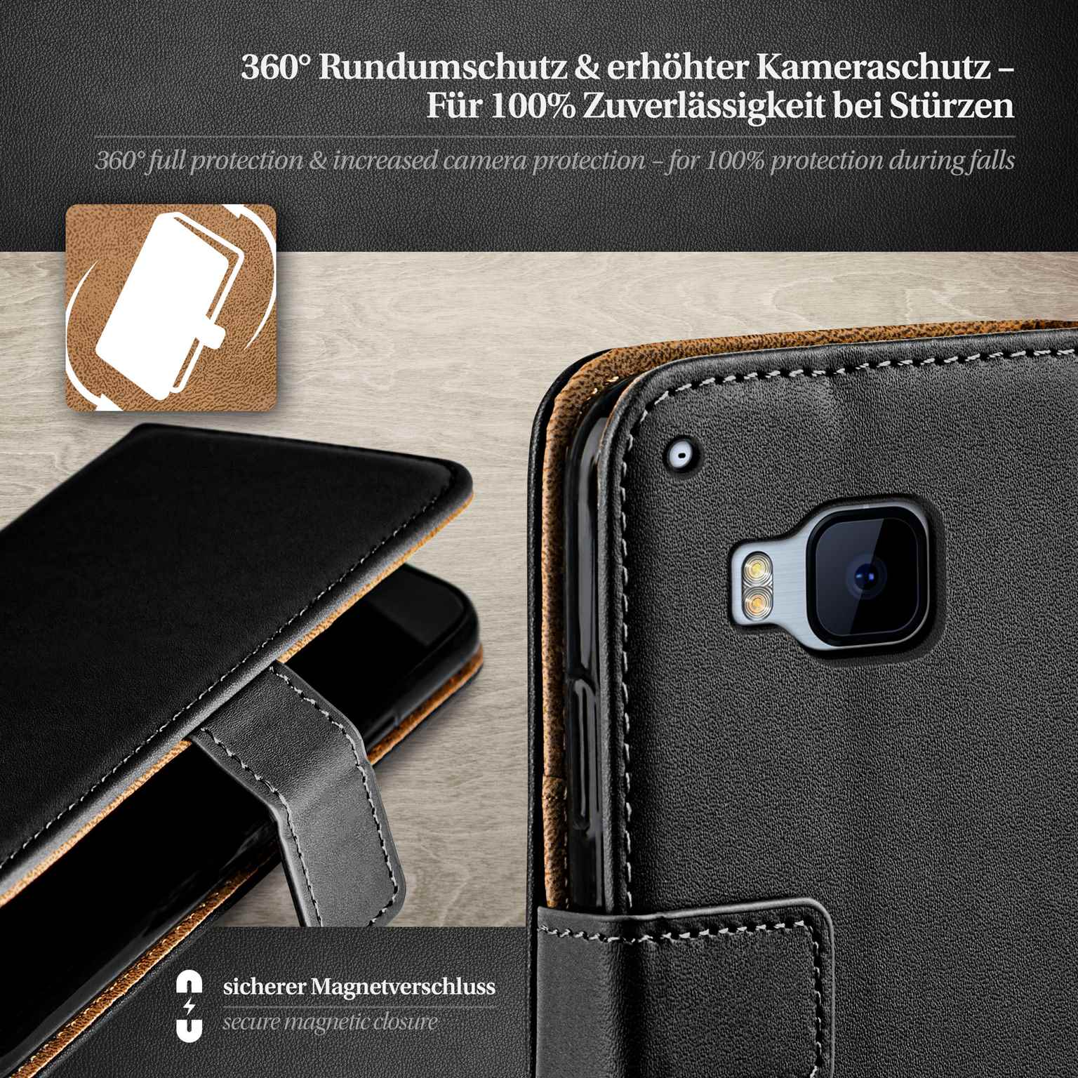 moex Book Case für HTC One M9 Klapphülle mit Kartenfach – Weiteres Produktbild 3 moex Book Case für HTC One M9 Klapphülle mit Kartenfach – Weiteres Produktbild 3